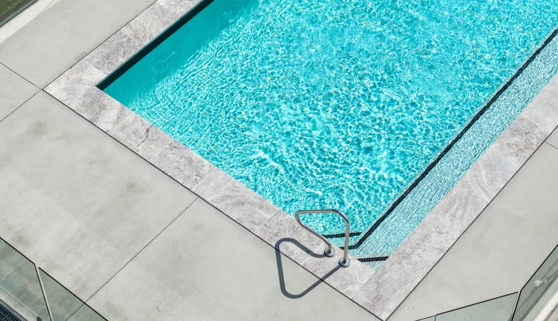 Close up of Aqua Living Pools, Wongawollan project with family pool design