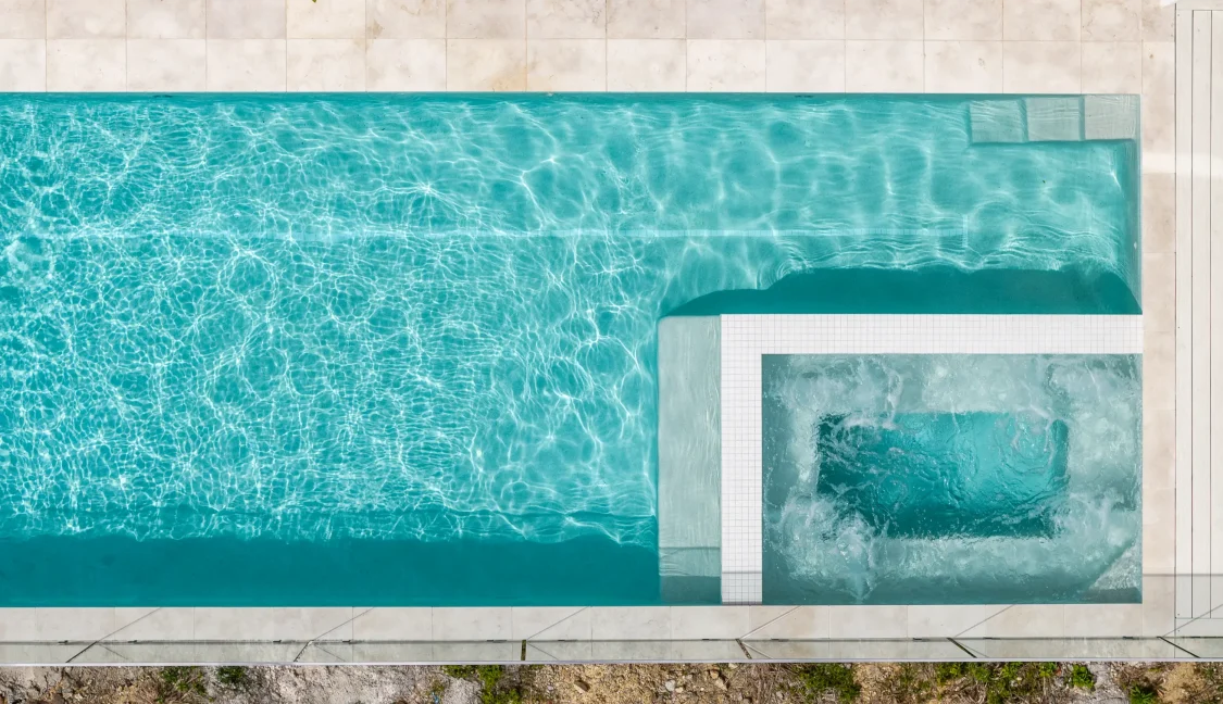 Geometric pool completed by Aqua Living Pools for their currumbin valley project