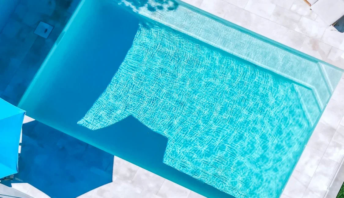 Geometric Pool from a drone shot