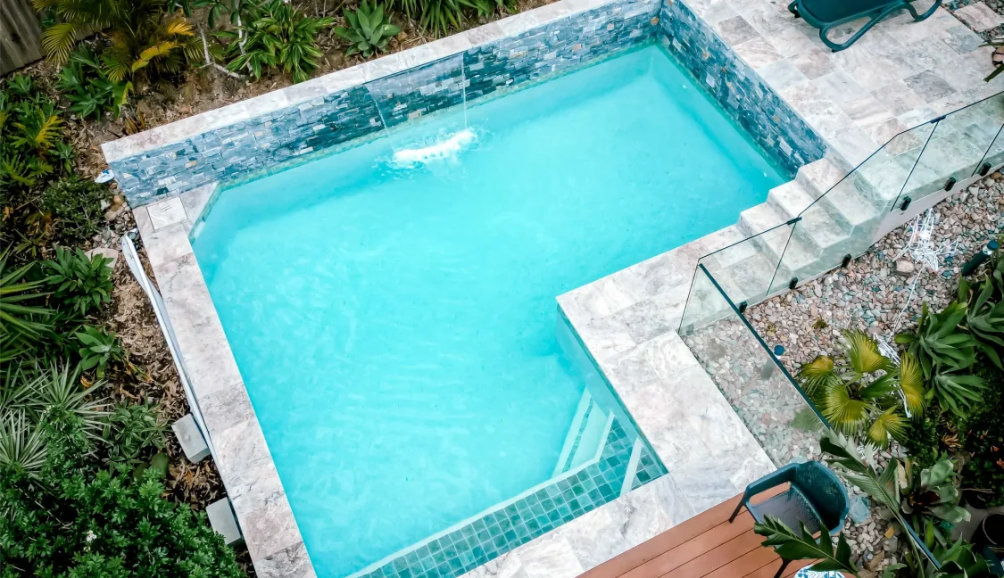 wide l shape pool design on the gold coast