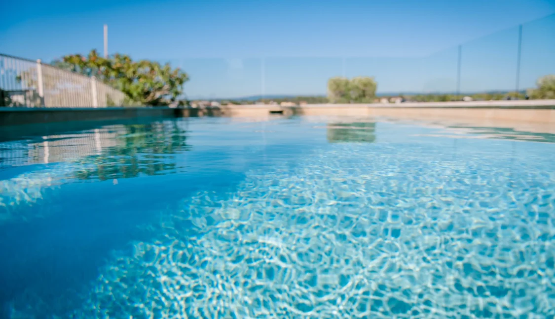 Close up of Aqua Living Pools Pool Project, with family pool design